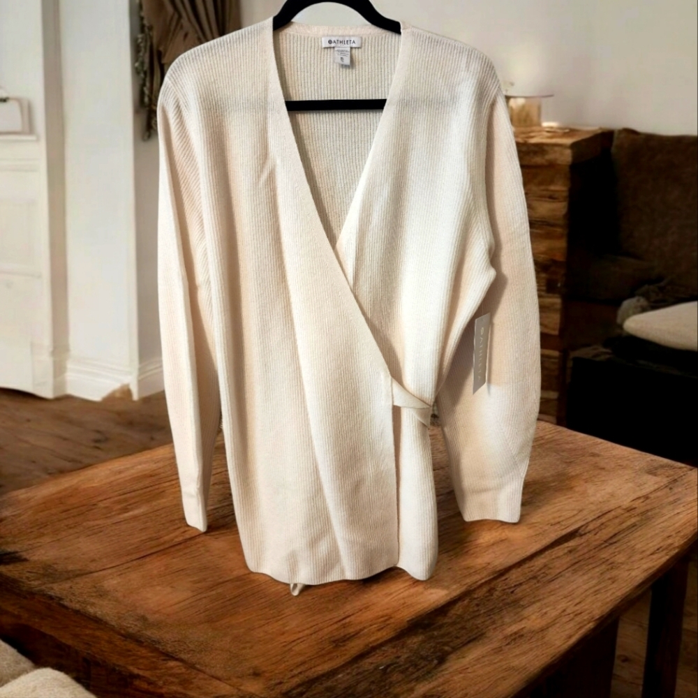 NWT! Athleta Cream Wrap Cardigan